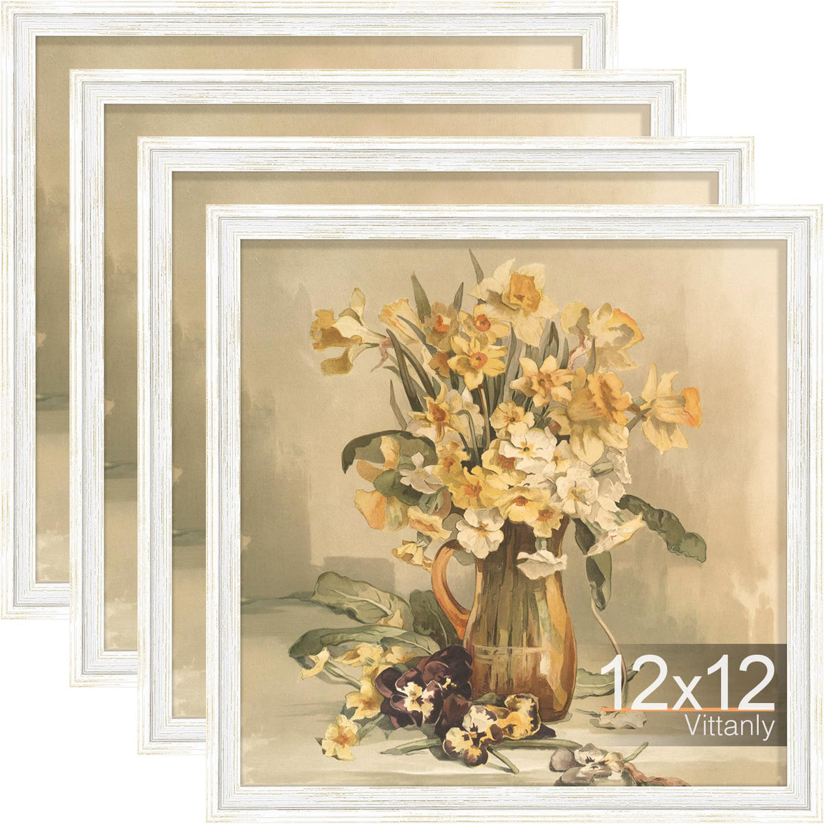 Vittanly 8x10 Picture Frames Set of 4, Vintage Photo Frames, Multicolour