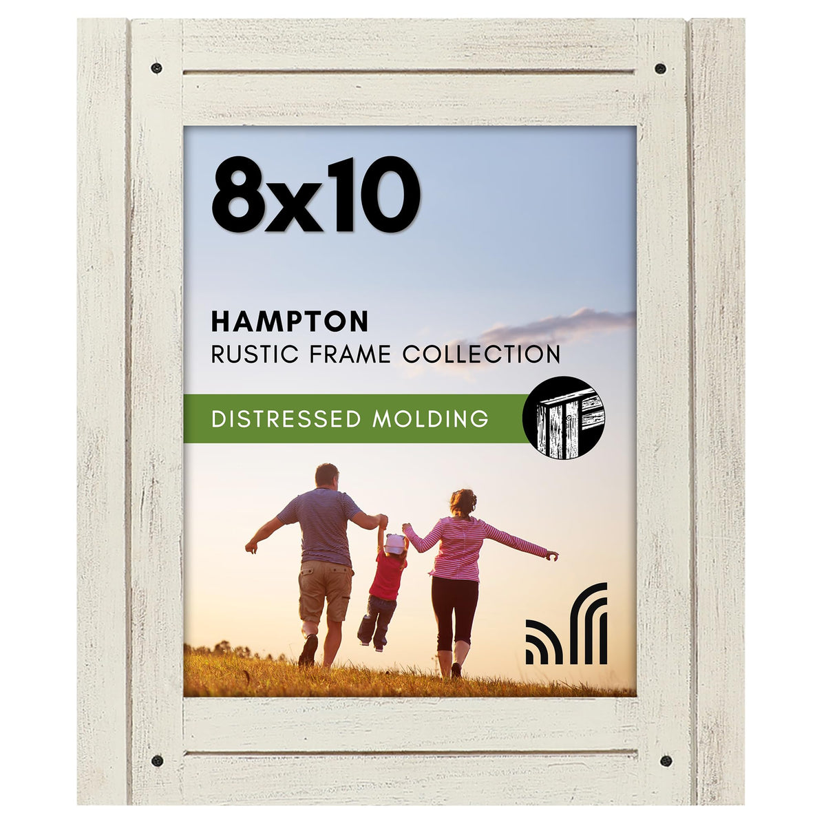 Americanflat 5x7 Picture Frame - Distressed Wood - Charcoal Black