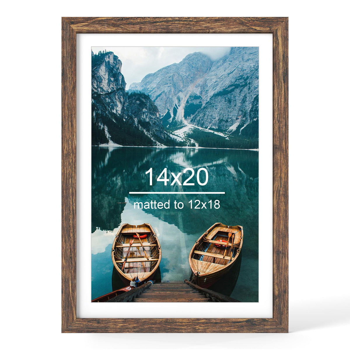 Hongkee 4x6 Picture Frame with Real Glass Wood Frame, 1 Pack (Mat 3.5x5)