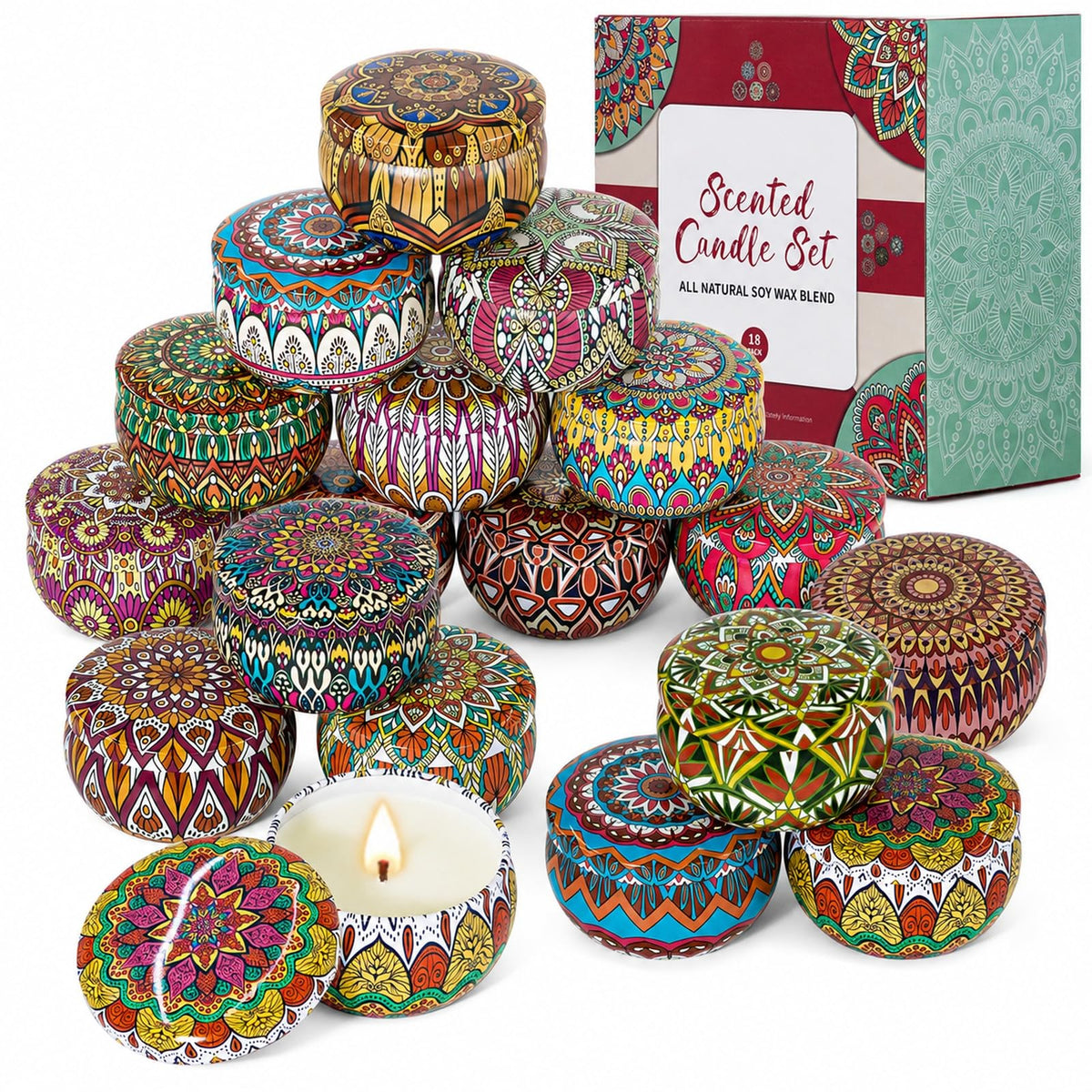 Scented Candles Gift Set for Women, 4 Pack Soy Wax Candles for Home Scented